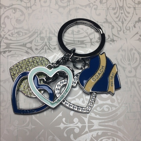 Authentic Coach multiple heart key chain